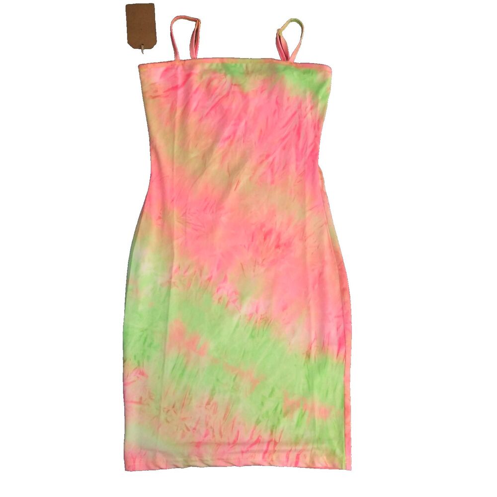 Juniors Small Sundress New with Tags Boho Bodycon Tie Dye Retro Resort